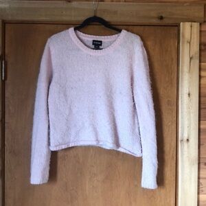 Joe Boxer pale pink fuzzy knit sweater